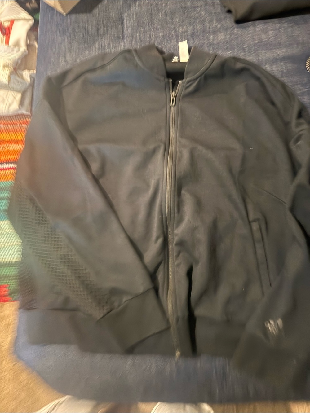 Womens Black Zip-Up Bomber Jacket - Unbranded
